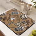 thumbnail image 4 of 2 Pack Coffee Maker Mat for Countertops, Dish Mat Drying Kitchen Mat Set 18 X 24+19.5x12Inch; Espresso Machine Mat Coffee Pot Mats for Kitchen Counter Ultra Absorbent and Non-Slip Coffee Pattern Pad, 4 of 5