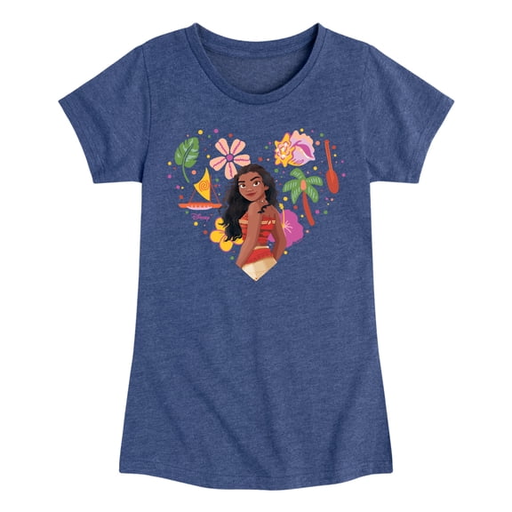 Disney Princess - Moana Heart Fitted Short Sleeve Graphic T-Shirt