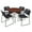 Cherry / Chrome / Black, variant on Romig Trek 48 in Round Breakroom Table- Maple Top, Black Legs, 4 Zeng Stack Chairs- Black