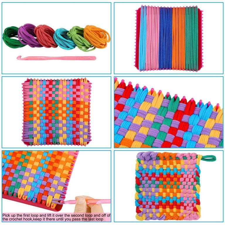 Windspeed 336 Pcs Loop Potholder, 14 Colors Elastic Potholder Loom Loops  Weaving Loom Loops For Kids Weaving Loom Kit Toys