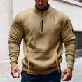 thumbnail image 2 of And Trendy Fleece Hooded Sweatshirt For Men's Winter In 2025 With A Stand Up Collar Half Zipper And Multiple Pockets, 2 of 4