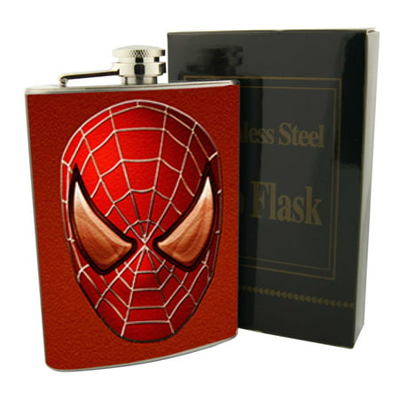 Spiderman Inspired Flask 8oz Stainless Steel  Liquor Whiskey Vodka Best Man (Best Cheap Flavored Vodka)