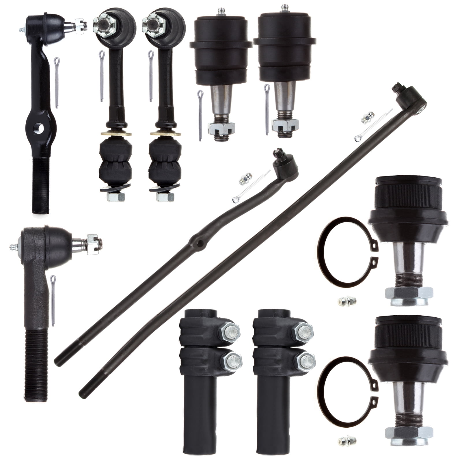 ECCPP Inner Tie Rod Ends At Pitman Arm Lower Ball Joints Outer Tie Rod Ends Front Sway Bar Links Upper Ball Joints Adjusting Sleeve 1995 1996 1997 for Dodge Ram 1500 /Ram 2500