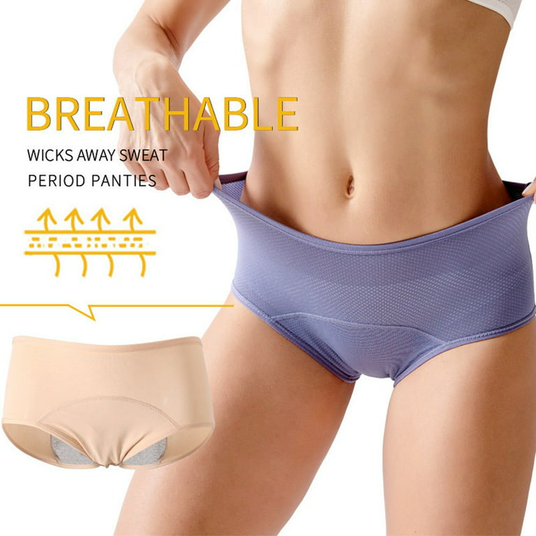 Women Panties,Breathable Cotton Briefs,Menstrual Period Leak-Proof  Panties,Female Loose Underpanties,Full Cover Briefs,Elastic Waist Stretch