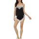thumbnail image 2 of INSPIRAR CHIC Pijamas de Mujer con Encaje de Satén Lingerie Con Camiseta y Pantalones Cortos Talla XS Negro, 2 of 5