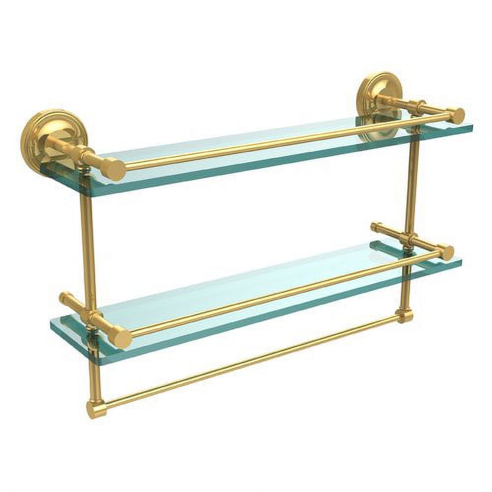 22 Inch Gallery Double Glass Shelf with Towel Bar - image 5 of 7