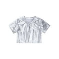 thumbnail image 3 of Alvivi Kids Girls Boys Hip-hop Jazz Dance Crop Top Shiny Sequins T-Shirt Costume, 3 of 7