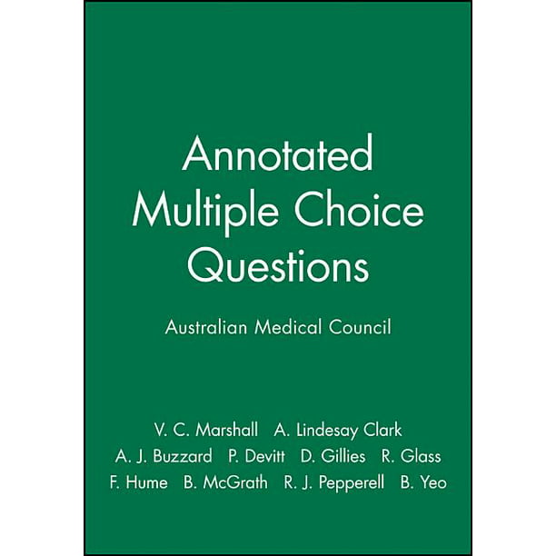 Tæt ego nåde Annotated Multiple Choice Questions : Australian Medical Council  (Paperback) - Walmart.com