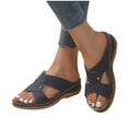 thumbnail image 6 of Kukoosong Womens Wedge Sandals Women Casual Shoes Solid Color Low-Heeled Sandals Fashion Flip Flop Orthopedic Sandals Women Blue 42, 6 of 6