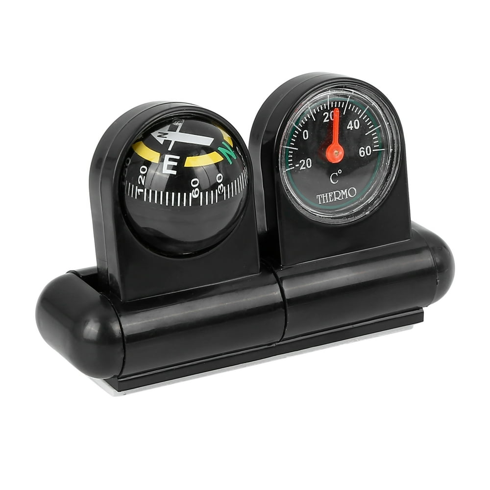 Car Vehicle Thermometer Navigation Compass Ball Dashboard Self Adhesive
