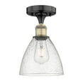 thumbnail image 3 of Innovations Lighting  Edison Bristol Glass - 1 Light 8" Semi-Flush Mount Black Antique Brass/Seedy, 3 of 5