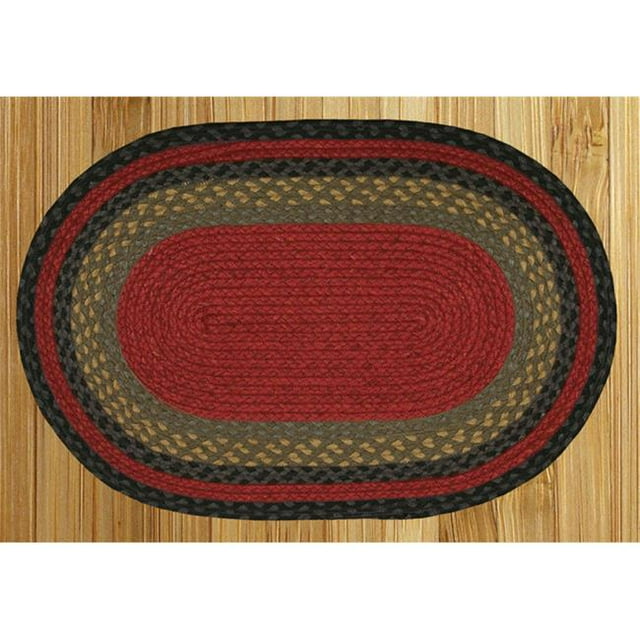 Capitol Earth Rugs 03-238 Burgundy-Olive-Charcoal Jute Braided Rug