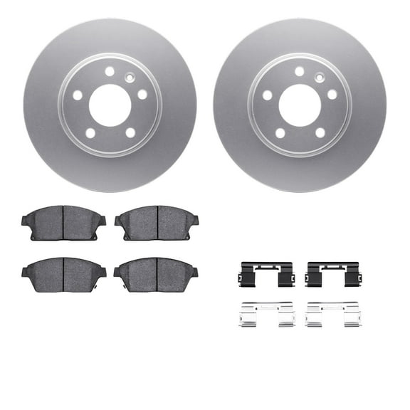 Dynamic Friction Company Front Geospec Brake Rotors with 5000 Advanced Brake Pads includes Hardware 4512-45072