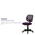 thumbnail image 5 of Flash Furniture Low Back Purple Mesh Swivel Task Office Chair, 5 of 13