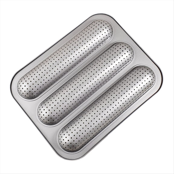 Rollbacks & More Baguett Pan French Bread Mold 3 Cavity Baking Tray Nonstick Long Loaf Toast Cake Mould Bakeware Pans for Oven