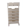 thumbnail image 2 of Mobile Mobile Bookshelf Beige Lockable Wheels With 3 Drawers Rolling Storage Cart Plastic Multifunctional For Bedroom Classroom, 2 of 8