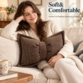 thumbnail image 5 of Eolstice Bow Pillow, Boho Decorative Throw Pillow, Vintage Texture Sofa Pillow for Bed Sofa Living Room Bedroom Home Car Decor,Brown, 5 of 7