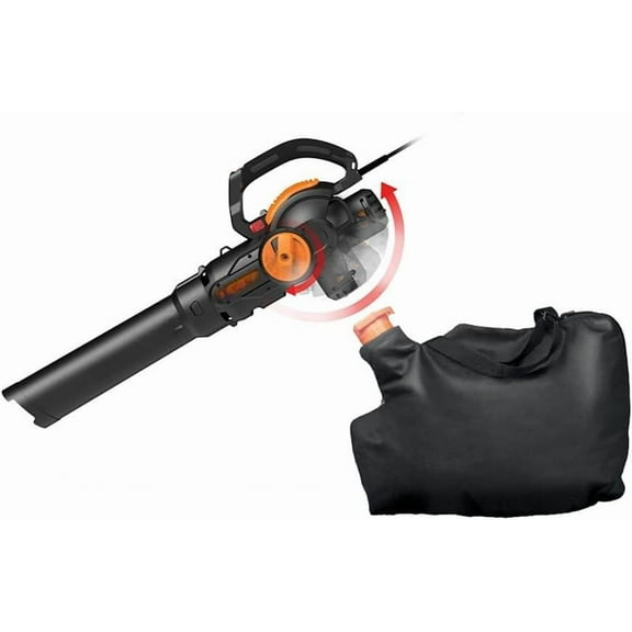 WG512 12 Amp Trivac, 3 in 1 Electric Leaf Blower, Leaf Vacuum & Leaf Mulcher for Lawn Care