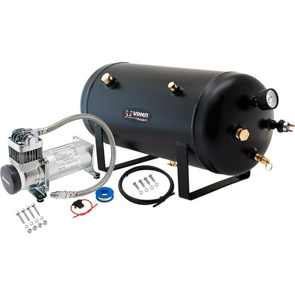 Vixen Horns 5 Gallon (18 Liter) Train/Air Horn Tank with 200 PSI Compressor Onboard System/Kit 12V VXO8350