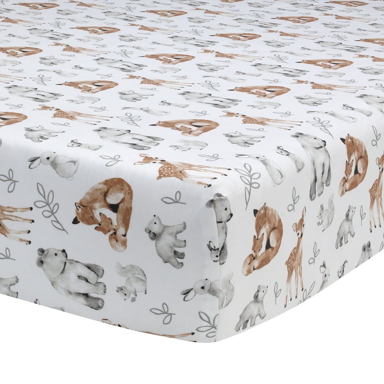 Lambs Ivy Painted Forest 4 Piece Crib Bedding Set Gray Beige