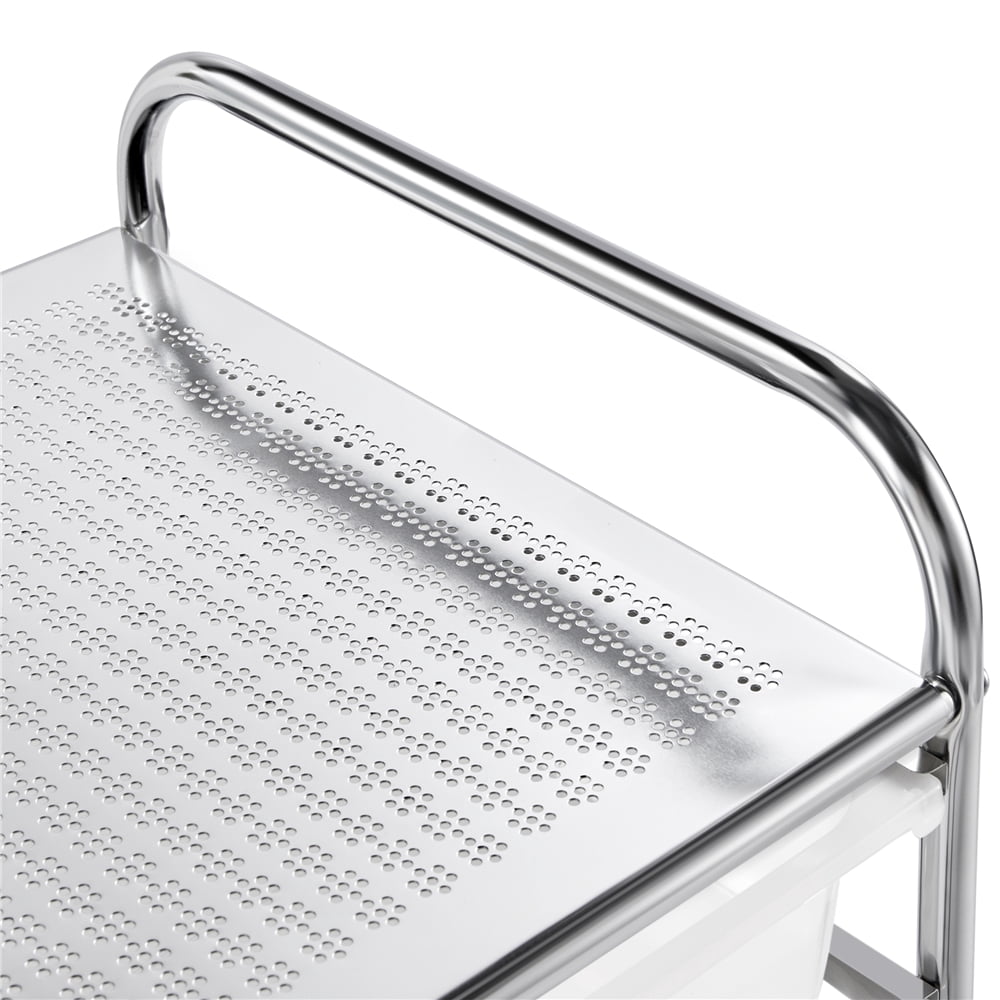 Yaheetech 15 Drawers Rolling Storage Cart Bin Organizer Metal Frame Plastic Drawers, White