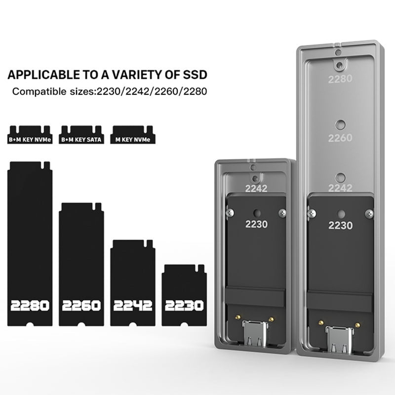 New 20G M.2 Solid State Drive Box NGFF-NVME Dual Protocol External Reading Notebook Mobile Phone Office Use Short