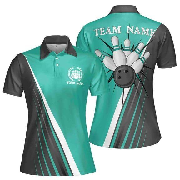 Custom Name Team Name Bowling Team Women's Polo Shirt S-5XL