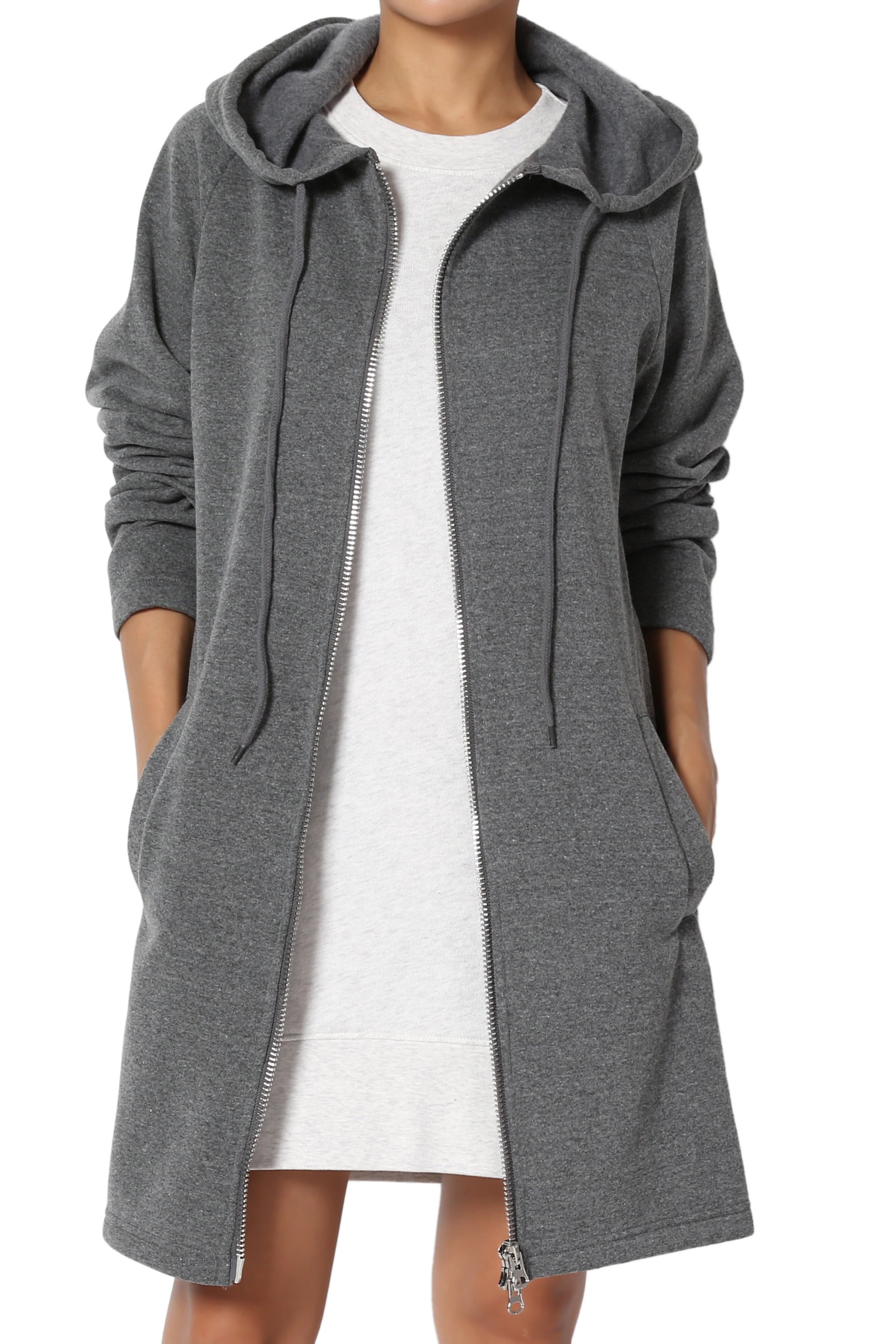 TheMogan Women's S~3X Oversized Hoodie Full Zip Up Long Sleeve Fleece ...