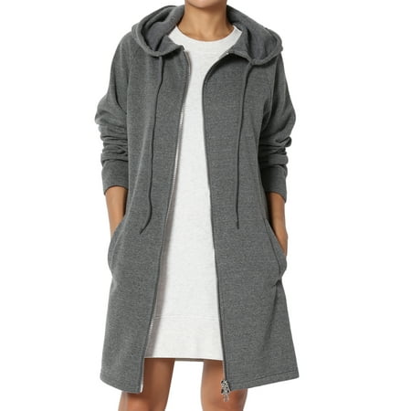 TheMogan Women's S~3X Oversized Hoodie Full Zip Up Long Sleeve Fleece Sweat
