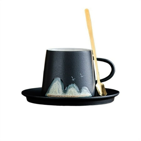 

Latte Mug Hand-painted Coffee Mug Ceramic Set 200ml Afternoon Tea Latte Mug Household with Spoon Mug For Any Kitchen