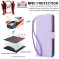 thumbnail image 5 of For Samsung Galaxy S24+ 5G / S25+ 5G 6.7" Wallet Case Leather Magnetic Flip Cover with Card Slots, RFID Blocking, Kickstand, Anti-Drop TPU & Detachable Wrist Strap,Light Purple, 5 of 8