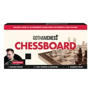 GothamChess, Chess Game board , Premium Wooden Finish Folding Board with Magnetic Pieces, Brown