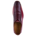 thumbnail image 5 of LIBERTYZENO Mens Finest Leather Crocodile Texture Casual Oxford Dress Shoes, Burgundy, 10, 5 of 8