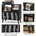 thumbnail image 5 of LELELINKY Record Player Stand, Vinyl Record Storage Cabinet, Mid-Century Turntable Stand Table Holds up to 300 Albums Living Room Bedroom Office, Black, 5 of 8