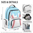 thumbnail image 4 of FKELYI Baseball Blue Drip Print 17 Inch Schoolbag Spacious Kids Backpack with Multi-Pockets for Boys Girls Primary School Bookbag Travel Backpacks for Elementary Student, 4 of 7