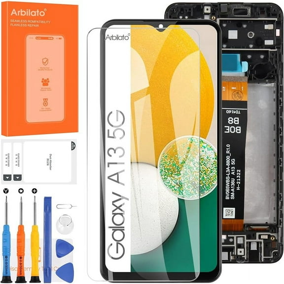 Screen for Samsung Galaxy A13 5G Screen Replacement for Samsung A136 LCD Screen SM-A136U,SM-A136W,SM-A136B Touch Display Digitizer Assembly Repair Parts?Black with Frame?
