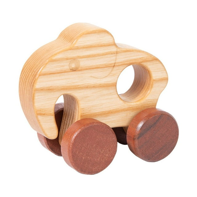 Baby Car Toy High Simulation Hand Eye Coordination Mini Solid Wood Baby Vehicle Animal Model Toy for Kids