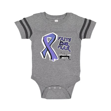 

Inktastic Ribbon Faith Over Fear Esophageal Cancer Awareness Gift Baby Boy or Baby Girl Bodysuit
