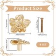 thumbnail image 2 of 4 Sets Gold Flower Drawer Knobs Metal Cabinet Knobs Dresser Handles Vintage Wardrobe Door Cupboard Drawer Furniture Accessory Pulls Handles for Kitchen Living Room 1.41x1.63x0.92 Inch for DIY, 2 of 6