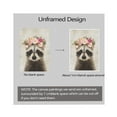 thumbnail image 2 of WFSposter Cute Raccoon Canvas Painting Retro Animal Portrait Wall Art Decor Funny Raccoon with Garland Picture Framed Safari Animal Art Print Posters for Nursery Kids Bedroom Home Decoration 12x16", 2 of 7