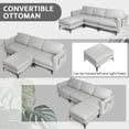 thumbnail image 6 of Costway Modular L-Shaped Sofa w/Reversible Chaise Lounge & 2 USB Ports Light Grey, 6 of 10