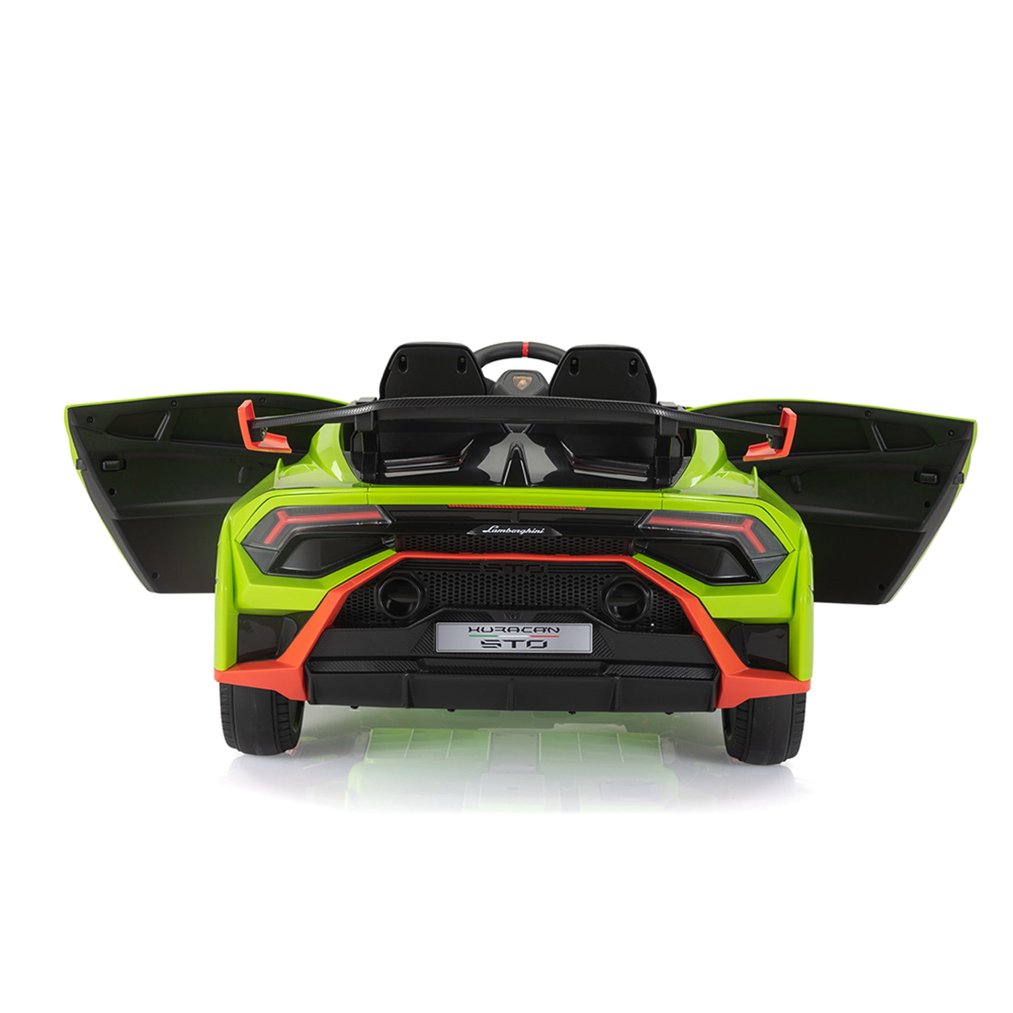 CIPACHO Kids Electric Ride On 12V Licensed Lamborghini Sto Battery Powered Sports Car Toy with 2 Speeds, Parent Control, Sound System, LED Headlights, Hydraulic Doors, Green