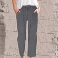 thumbnail image 2 of FAIWAD Corduroy Pants Women Comfy Elastic Waist Loose Pull On Pants with Pockets Dressy Casual Work Trousers, 2 of 7
