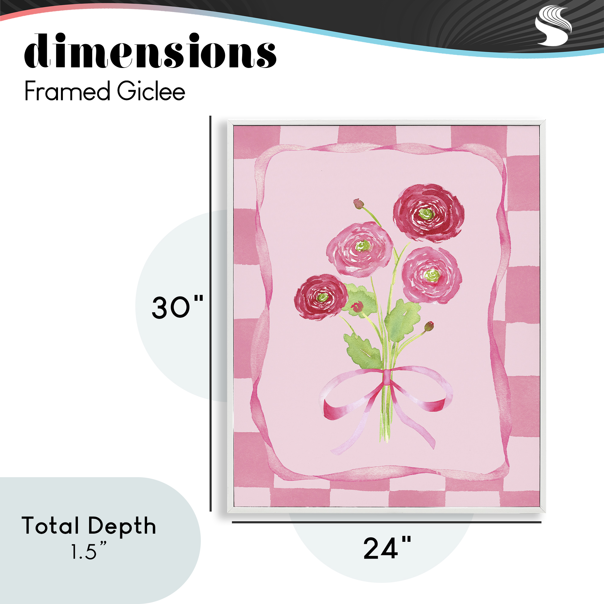 Pretty And Sweet Ranunculus White Framed Giclee Art, design by Nina Jacobs