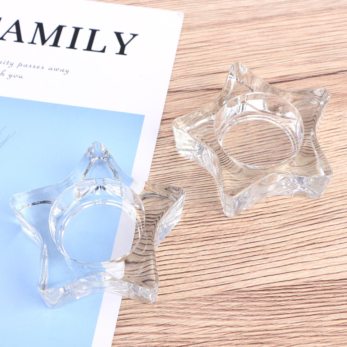 GOOHOCHY Set of -Shaped Glass Candle Holders Votive Candle Decorations for Home Parties and Special Events