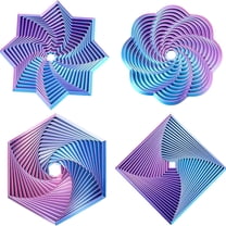 4-Pack Fractal Fidget Hexagon, 3D Printed Stress Relief Toy, Colorful Sensory Fidget, Whirling Spiral Design, Portable Anxiety Relief Gadget for Focus, Relaxation, Office Desk,Xmas Birthday Gift Idea