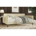 thumbnail image 2 of Home Design Sutton Twin Daybed with Upholstered Frame, Square Arms, Nailhead Trim, Comfortable Polyester Fabric, Stylish Seating and Sleeping Solution, Beige, 2 of 4