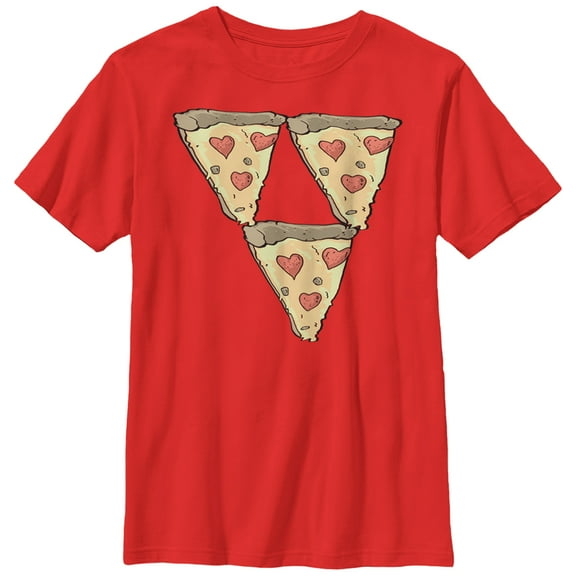 Boy's Lost Gods Pizza Triangle Graphic Tee Red Medium