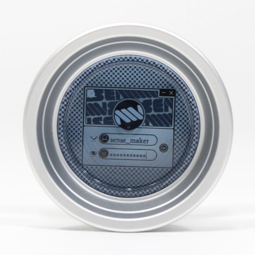 SENSE YOYO Login Yo-Yo - Aluminum YoYo with PC Caps (Matte Silver w/Blue Polished Decorative Rim + Blue Cap)