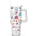 thumbnail image 2 of 40oz Funny Nurse Life Stainless Steel Flip Straw Tumbler Spill Proof Travel Cup Double Wall Vacuum Insulated Coffee Mug with Handle, 2 of 6
